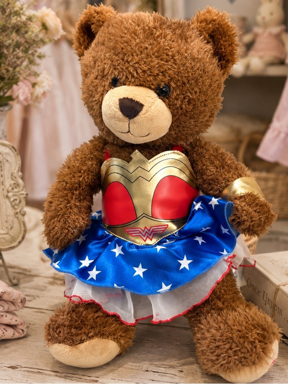 Build A Bear Brown Teddy Bear Plush Wonder Woman Costume